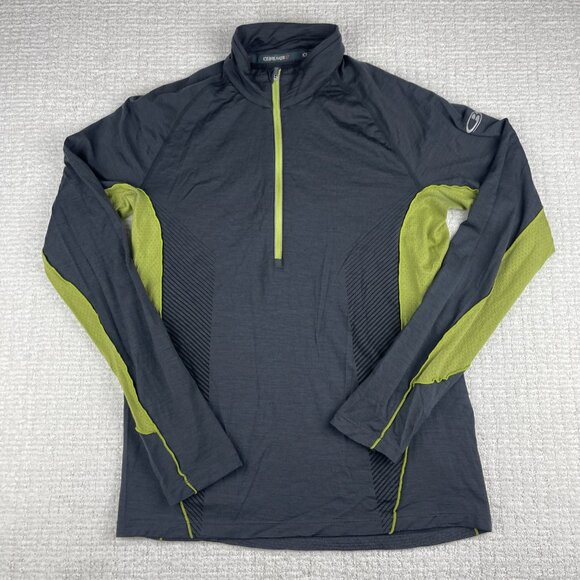 Icebreaker GT Lightweight Merino Wool Green Half Zip Base layer Men’s S Read* - Picture 1 of 16